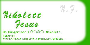 nikolett fesus business card